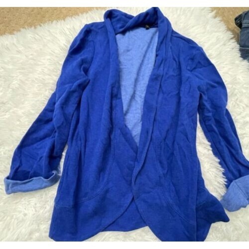 Womens Express Blue Cardigan Sweater Jacket Size Medium